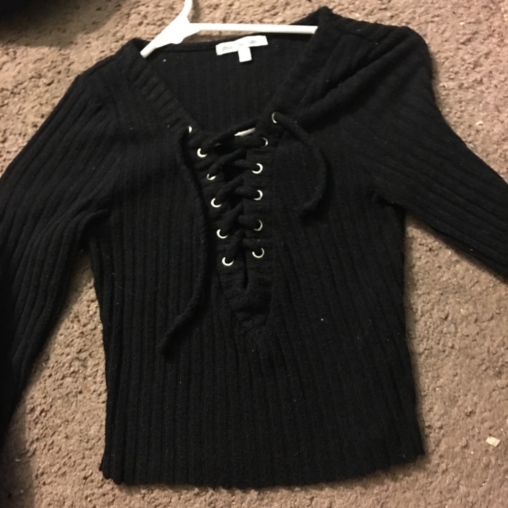 Lace up crop top